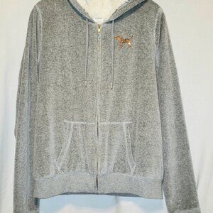 Victoria's Secret LOVE PINK Seqin Hoodie, Velour L